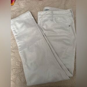Silver/White vintage slim high rise women’s jeans size 12 tapered leg Old Navy
